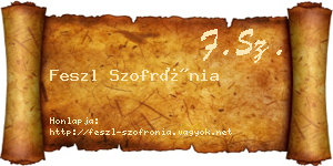 Feszl Szofrónia névjegykártya